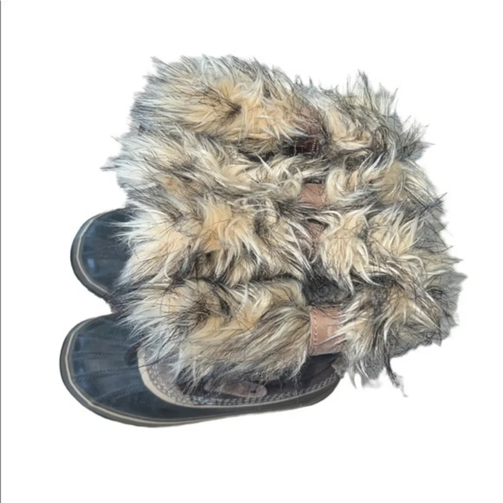 SOREL Joan Of Arctic‎ 1540 Tall Faux Fur Waterproof Lace Up Snow Winter Boots 7